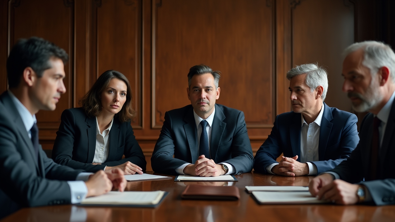 Group of executive directors in a strategic discussion