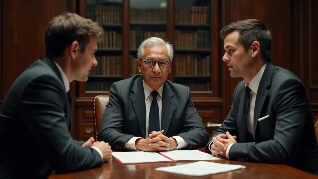 Senior executive mentoring younger leaders in succession planning